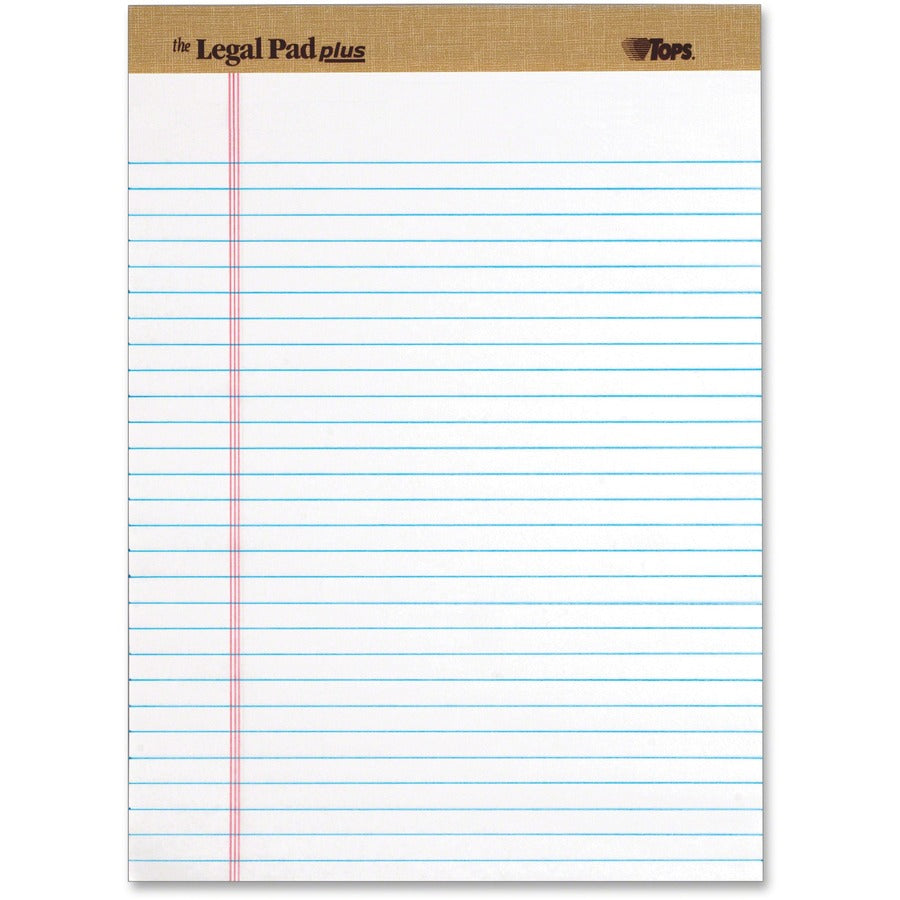 TOPS Binding Letr - Trim Perf. Writing Pads - Letter - 50 Sheets - Letter - 8 1/2" x 11" Sheet Size - White Paper - Perforated - 1 Dozen