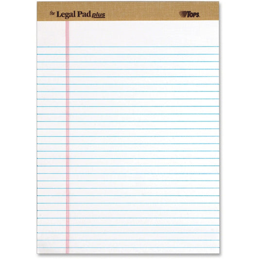 TOPS Binding Letr - Trim Perf. Writing Pads - Letter - 50 Sheets - Letter - 8 1/2" x 11" Sheet Size - White Paper - Perforated - 1 Dozen