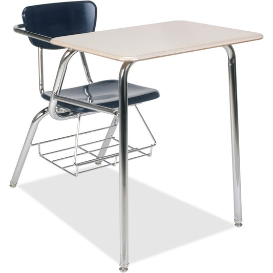 Virco Martest 3400BR Combo Desk - Sandstone Rectangle Top - Four Leg Base - 4 Legs - 24" Table Top Length x 18" Table Top Width - Plastic Top Material - 2 / Carton