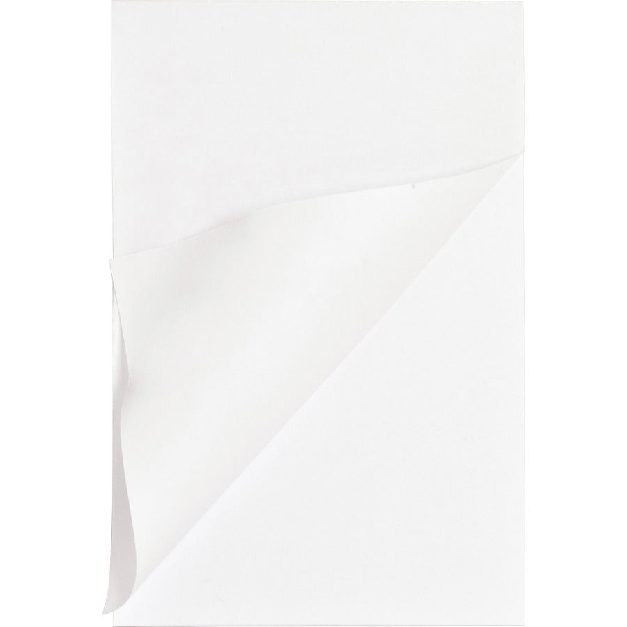 Business Source Plain Memo Pads - 100 Sheets - Plain - Glued - Unruled Front Ruling - 15 lb Basis Weight - 4" x 6" Sheet Size - White Paper - Chipboard Backing - 1 Dozen