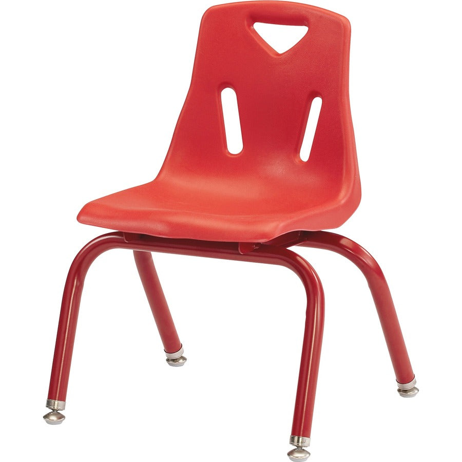 Jonti-Craft Berries Plastic Chair with Powder Coated Legs - Steel Frame Material - Four-legged Base - Red - Polypropylene - 1 Each