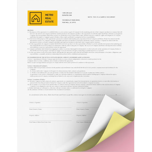 Xerox Bold Digital Carbonless Paper - White - Letter - 8 1/2" x 11" - 22 lb Basis Weight - Sustainable Forestry Initiative (SFI) - Flexible, Printable, Environmentally Friendly, Unpunched, Capsule Control Coating, Precollated - White, Yellow, Pink - 10...