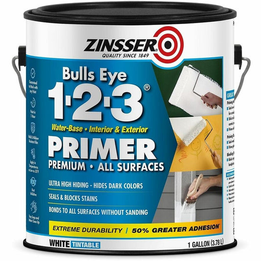 Zinsser Bulls Eye 1-2-3 Primer - 1 Color(s) - White - 1 gal - 4 / Carton
