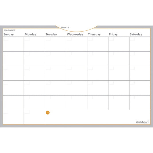 At-A-Glance WallMates Monthly Planning Surface - Monthly - 24" x 36" Sheet Size - White - 1 Each