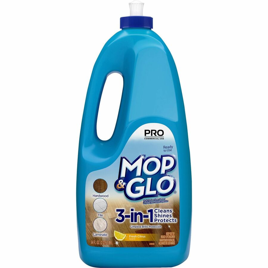 Professional MOP & GLO&reg, Triple Action Floor Shine Cleaner - For Wood, Vinyl, Tile, Linoleum Floor, Ceramic - 64 oz (4 lb) - Fresh Citrus Scent - Recommended For: Scratch Remover, Dirt Remover - Tan - 1 Each