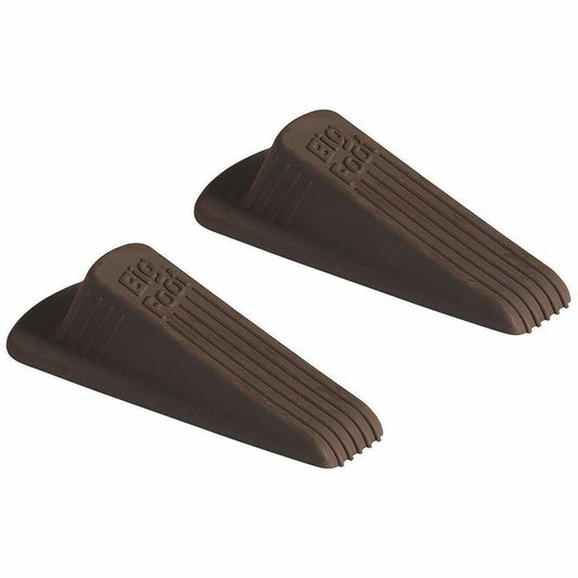 Big Foot Doorstop - Brown - Impact Resistant, Crush Resistant, Heavy Duty, Non-slip, Crush Proof - Vulcanized Rubber - 1.3" Height x 2.3" Width - Brown - 2 / Pack