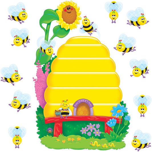 Trend Busy Bees Job Chart Bulletin Board Set - 36 x Bee, Beehive Shape - Multicolor - 1 Set