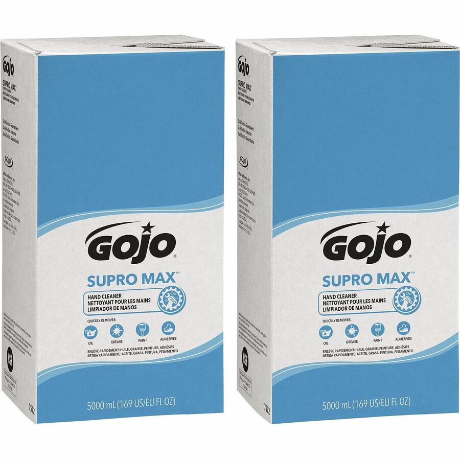 Gojo&reg, PRO TDX Refill Supro Max Hand Cleaner - 1.32 gal - Pump Bottle Dispenser - Oil Remover, Grease Remover, Paint Remover, Adhesive Remover - Skin - Moisturizing - Beige - Heavy Duty, Bio-based, Non-drying - 2 / Carton