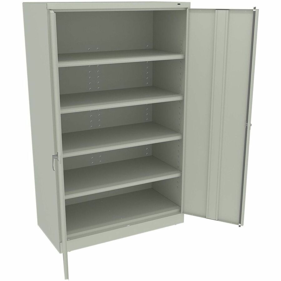 Tennsco Jumbo Storage Cabinet - 48" Width x 24" Depth x 78" Height - 5 x Shelf(ves) - 2 x Door(s) - 2000 lb Load Capacity - Leveling Glide, Security Lock, Recessed Handle - Light Gray - Steel - Recycled