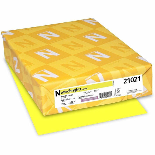 Astrobrights Colored Cardstock - Letter - 8 1/2" x 11" - 65 lb Basis Weight - Acid-free, Lignin-free - Lemon - 250 Sheets - 250 / Pack
