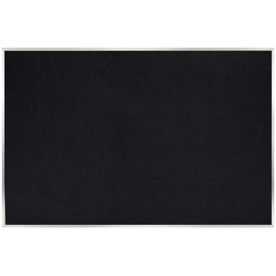 Ghent Recycled Bulletin Board with Aluminum Frame - 48" Board Height x 12 ft Board Width - Black Rubber Surface - Recyclable, Washable, Easy to Clean, Textured Surface, Self-healing, Durable, Tackable, Colorfast, Stain Resistant, Fade Resistant, Eco-fr...