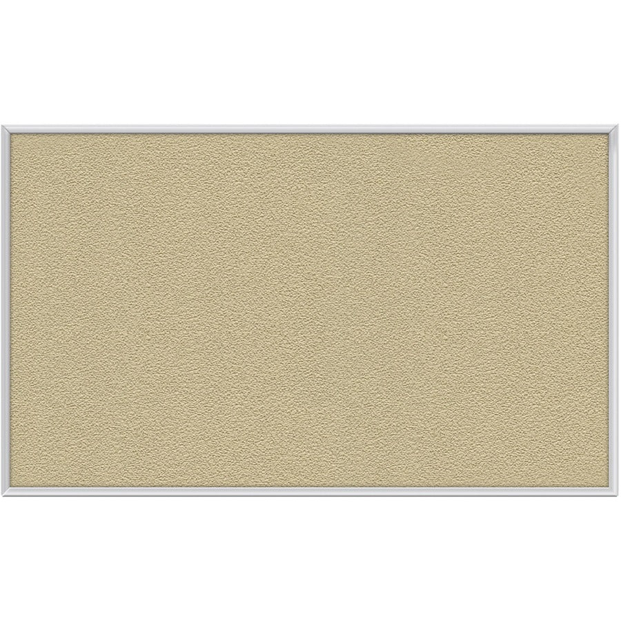 Ghent Vinyl Bulletin Board with Aluminum Frame - 48" Board Height x 60" Board Width - Caramel Vinyl, Fabric, Fiberboard Surface - Washable, Durable - Satin Aluminum Frame - 1 Each