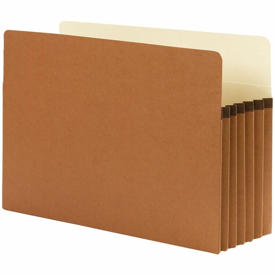 Smead Straight Tab Cut Legal File Pocket - 9 1/2" x 14 5/8" - 5 1/4" Expansion - Redrope - Acid-free, Tear Resistant, Dye-free - 100% Recycled - 10 / Box