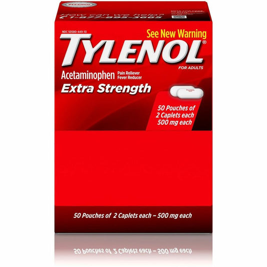 Tylenol Extra Strength Caplets - For Headache, Fever, Muscular Pain, Backache, Arthritis, Common Cold, Toothache, Premenstrual Cramp, Menstrual Cramp - 2/Pack - 1 Box