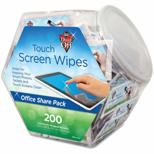 Falcon Alcohol-free Antistatic Monitor Wipes - For Display Screen, PDA, GPS Navigation System - Anti-static, Alcohol-free - White - 200/Pack - 1 Each