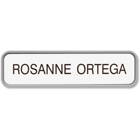 Xstamper Designer Framed Wall/Door Sign - 8" Width x 2" Height - Rectangular Shape - Rounded Corner - Plastic - 1 Each