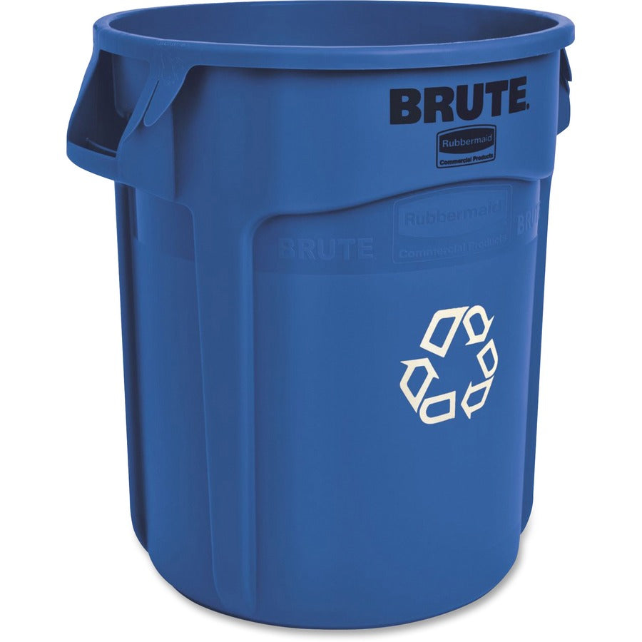 Rubbermaid Commercial Brute 20-Gallon Vented Recycling Container - 20 gal Capacity - Fade Resistant, Durable, Reinforced, UV Coated, Damage Resistant, Warp Resistant, Crack Resistant, Heavy Duty, Handle, Reinforced, Tear Resistant - 22.9" Height x 19.4...