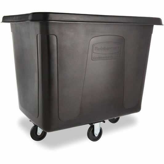 Rubbermaid Commercial Recycling Cube Truck - 119.69 gal Capacity - Rectangular - 37" Height x 43.8" Width x 31" Depth - Medium Density Polyethylene (MDPE), Metal - Black - 1 Each