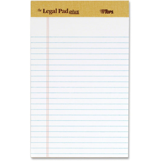 TOPS Binding Letr - Trim Perf. Writing Pads - Jr.Legal - 50 Sheets - 16 lb Basis Weight - Jr.Legal - 8" x 5" Sheet Size - 2.50" Height x 8" Width x 5" Length - White Paper - Perforated, Acid-free - 50 / Pack