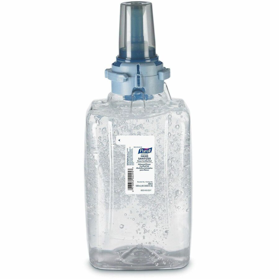 PURELL&reg, Hand Sanitizer Gel Refill - Fragrance-free Scent - 1.27 quart - Push Pump Dispenser - Kill Germs - Skin, Hand - Clear - Dye-free, Fragrance-free, Durable - 1 Each