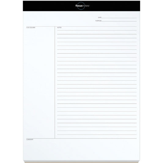 TOPS FocusNotes Legal Pad - Legal - 50 Sheets - Double Stitched - 16 lb Basis Weight - Legal - 8 1/2" x 11 3/4" Sheet Size - White Paper - Perforated - 1 Each