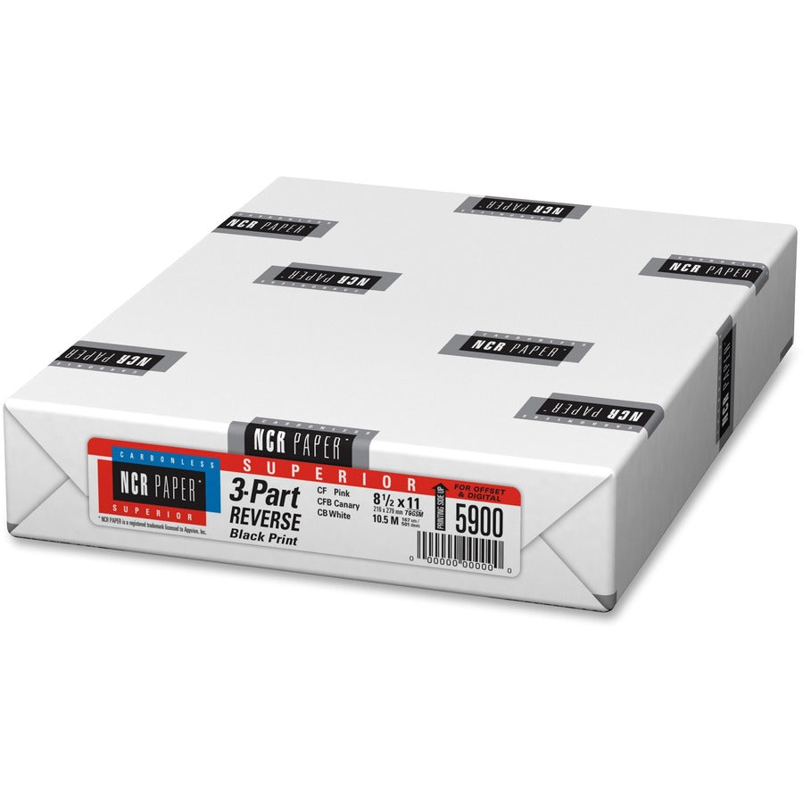 NCR Paper Superior 3-part Reverse Carbonless Paper - Multi - 92 Brightness - Letter - 8 1/2" x 11" - 20 lb Basis Weight - Heavyweight - Pink, Canary, White - 1 Pack