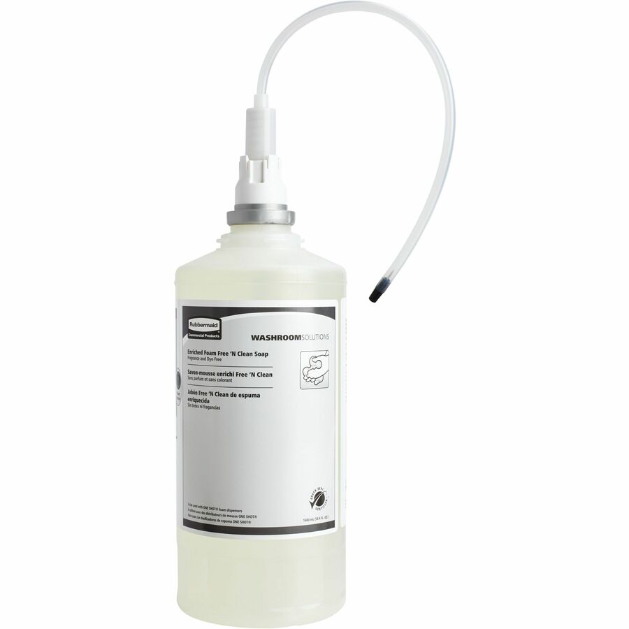 Rubbermaid Commercial Foam Free 'N Clean Soap Refill - Fragrance-free Scent - 1.69 quart - Hand - Clear - pH Balanced, Dye-free, Hygienic - 4 / Carton