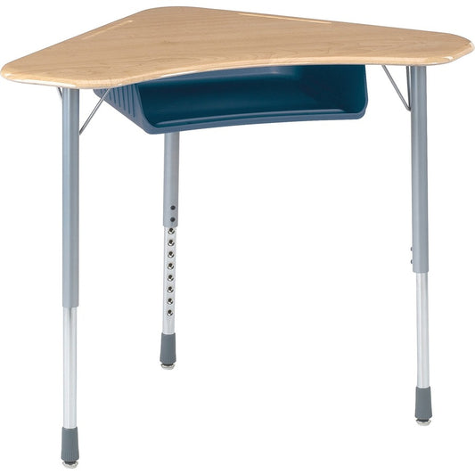 Virco Open Front Student Book Box Desk - Maple Top - Student - Navy, Silver Mist - 2 / Carton