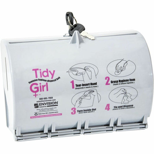 Stout Tidy Girl Feminine Hygiene Bags Dispenser - Smoke Gray - ABS Resin - 1 Each