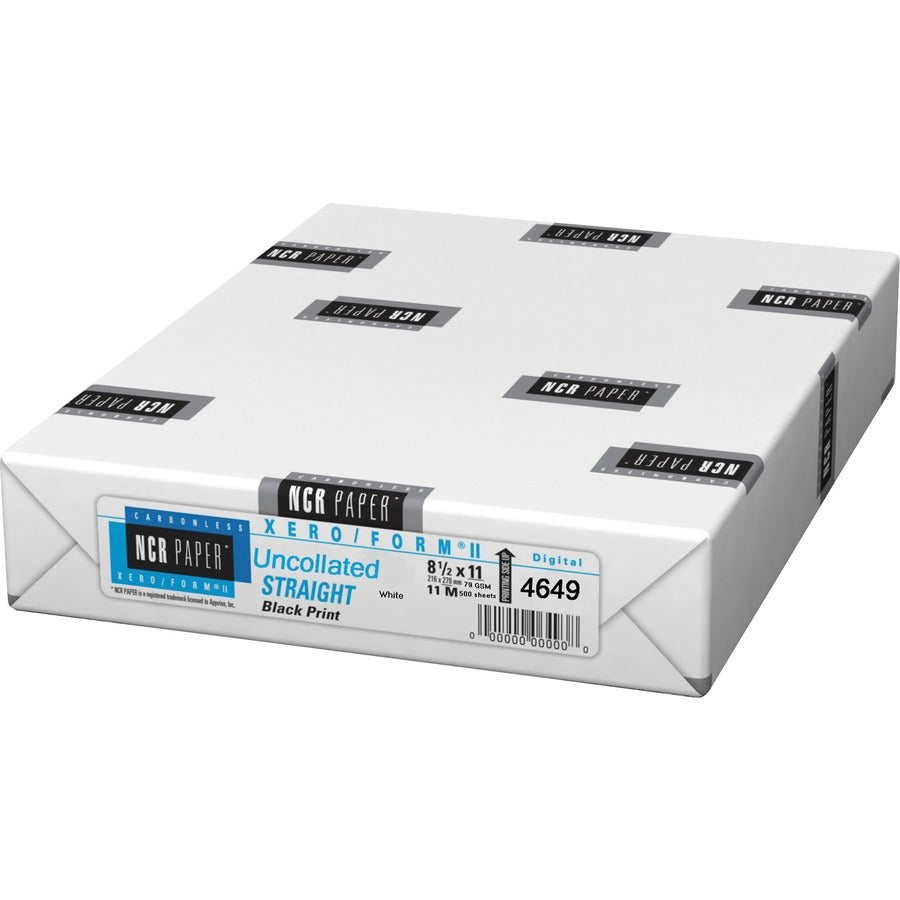 NCR Paper Xero/Form II Carbonless Uncollated Paper - White - Letter - 8 1/2" x 11" - Smooth - White - 1 Pack