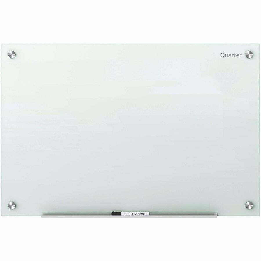 Quartet Infinity Glass Dry-Erase Whiteboard - 96" (8 ft) Width x 48" (4 ft) Height - White Tempered Glass Surface - White Frame - Horizontal/Vertical - Magnetic - Frameless, Dent Resistant, Non-absorbent, Stain Resistant, Ghost Resistant, Scratch Resis...