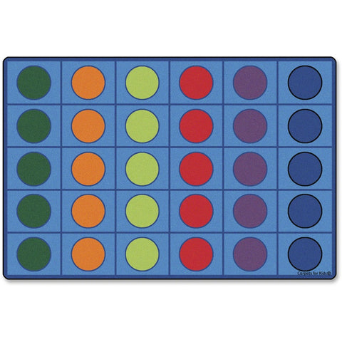 Carpets for Kids, Premium Color Seating Circles Rug - 96" Length x 12 ft Width - Rectangle - Seating Circles - Multi