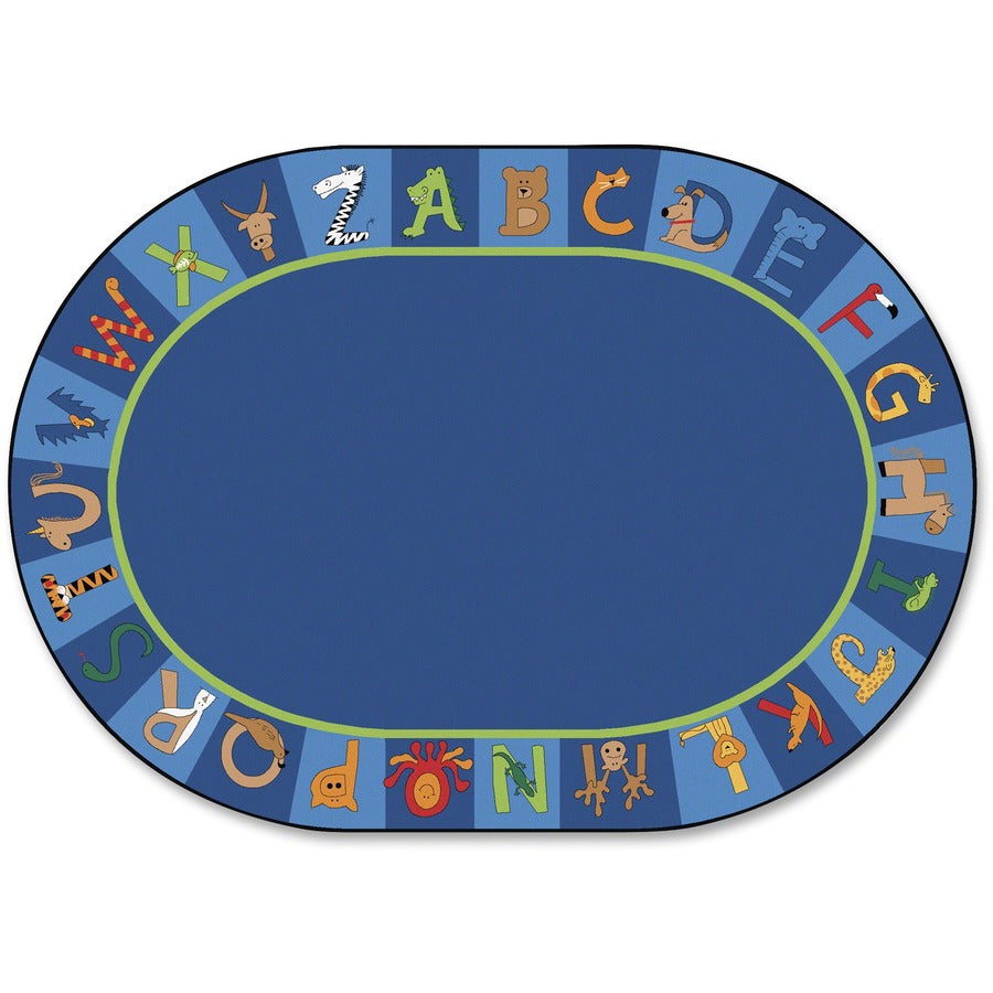 Carpets for Kids&reg, Premium A to Z Animals Oval Area Rug - Area Rug - 113" Length x 81" Width - Oval - A to Z Animals! - Multi