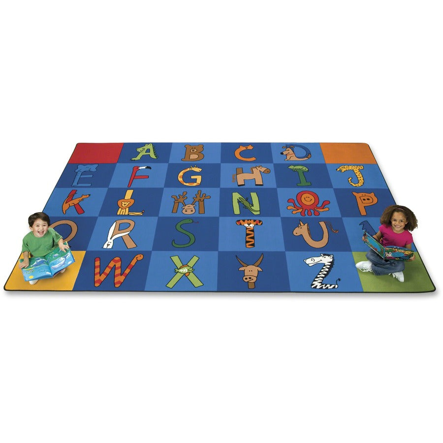 Carpets for Kids&reg, Premium A to Z Animals Area Rug - Area Rug - 13.33 ft Length x 100" Width - Rectangle - A to Z Animals! - Multi