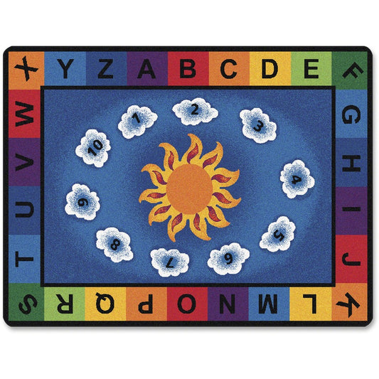 Carpets for Kids&reg, Premium Sunny Day Learn/Play Rectangle Rug - 11.67 ft Length x 100" Width - Rectangle - Sunny Day Learn & Play, Numbers, Letter - Multi