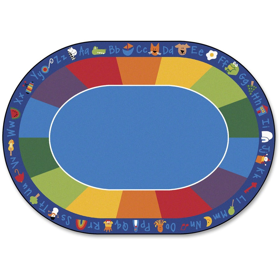 Carpets for Kids&reg, Premium Fun With Phonics Oval Seating Rug - 11.67 ft Length x 99" Width - Oval - Fun With Phonics - Multi