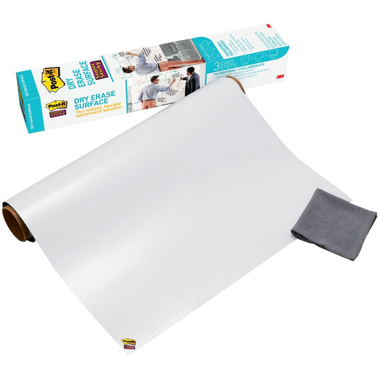 Post-it&reg, Self-Stick Dry-Erase Film Surface - White Surface - 24" (2 ft) Width x 36" (3 ft) Length - White Film - Rectangle - Flexible, Stain Resistant, Self-stick - 1 Pack