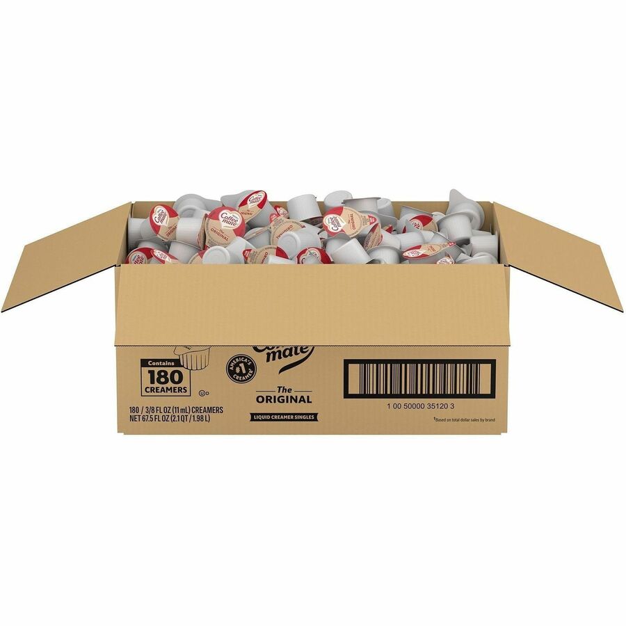 Coffee mate Original Nondairy Liquid Creamer Singles - Original Flavor - 0.38 fl oz (11 mL) - 180 Serving - 180 / Carton