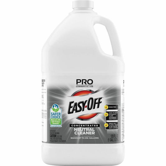 Professional Easy-Off Neutral Cleaner - For Multipurpose - Concentrate - 128 fl oz (4 quart) - Neutral Scent - Rinse-free, Non Alkaline, Phosphate-free, Ammonia-free - Blue - 1 Each