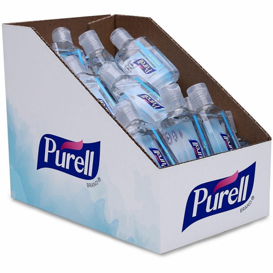 PURELL&reg, Hand Sanitizer Gel - 1 fl oz - Kill Germs - Hand, Skin - Clear - 36 / Carton