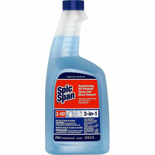 Spic and Span Disinfecting All Purpose Spray - For Multipurpose - 32 fl oz (1 quart) - Fresh Scent - Recommended For: Grease Remover, Bacteria Remover, Virus Remover - Heavy Duty, Disinfectant, Anti-bacterial - Light Blue - 1 Bottle