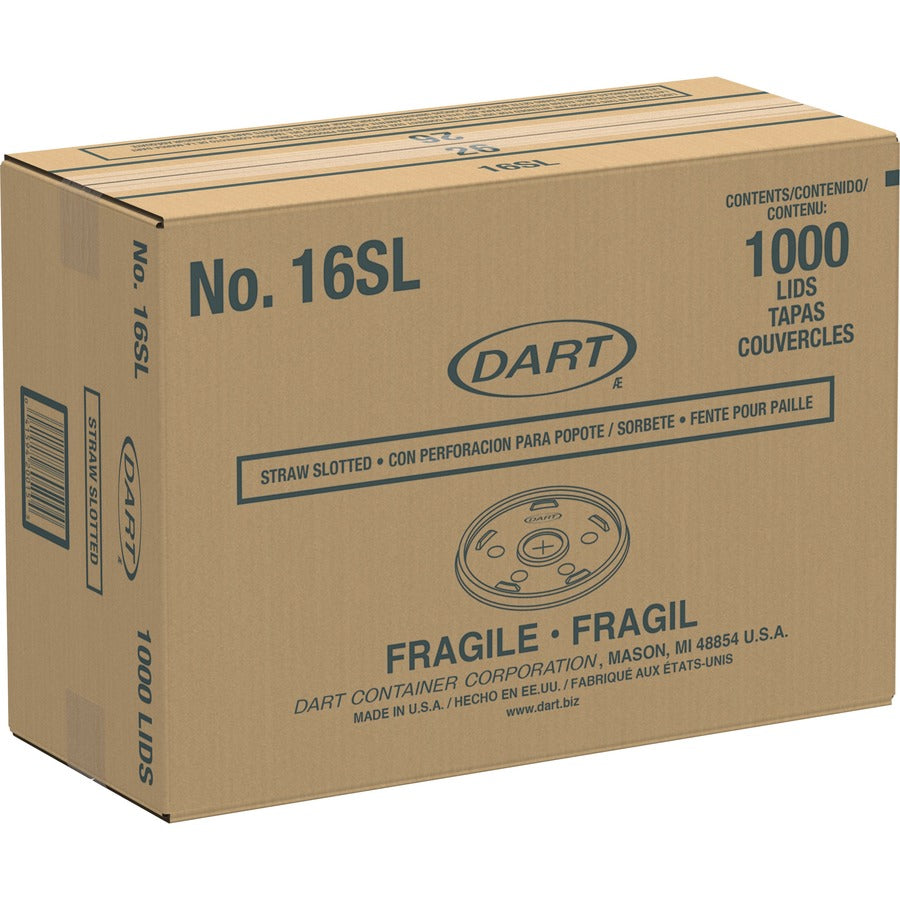 Dart Translucent Slotted Foam Cup Lids - Translucent - 100/Pack - 10 / Carton