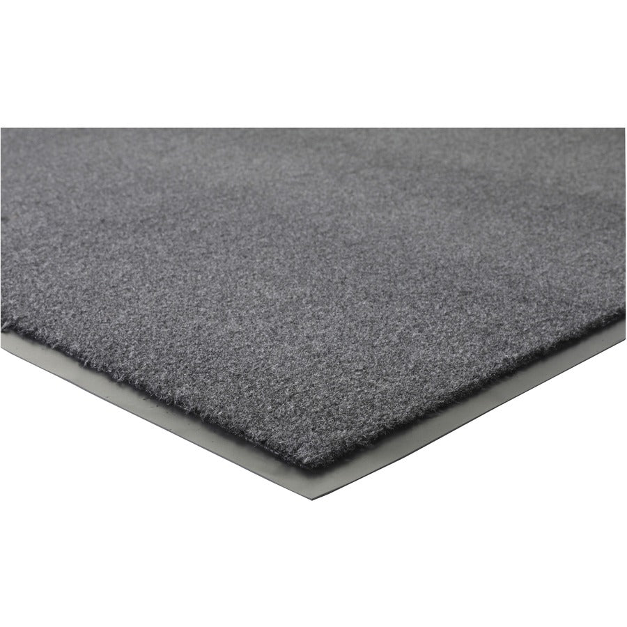 Genuine Joe Silver Series Indoor Entry Mat - Building, Carpet, Hard Floor - 10 ft Length x 36" Width - Plush - Charcoal - 1 Each