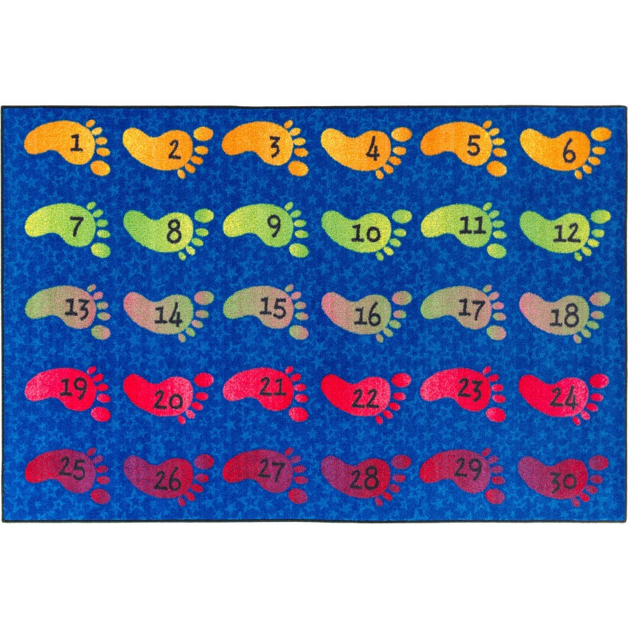 Flagship Carpets Easy Care Counting Feet Rug - Floor Rug - 72" Length x 48" Width - Multicolor - Nylon
