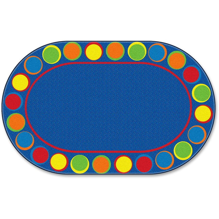 Flagship Carpets Cheerful Sitting Spots Oval Rug - Classic - 13.16 ft Length x 10.75 ft Width - Oval - Multicolor - Nylon