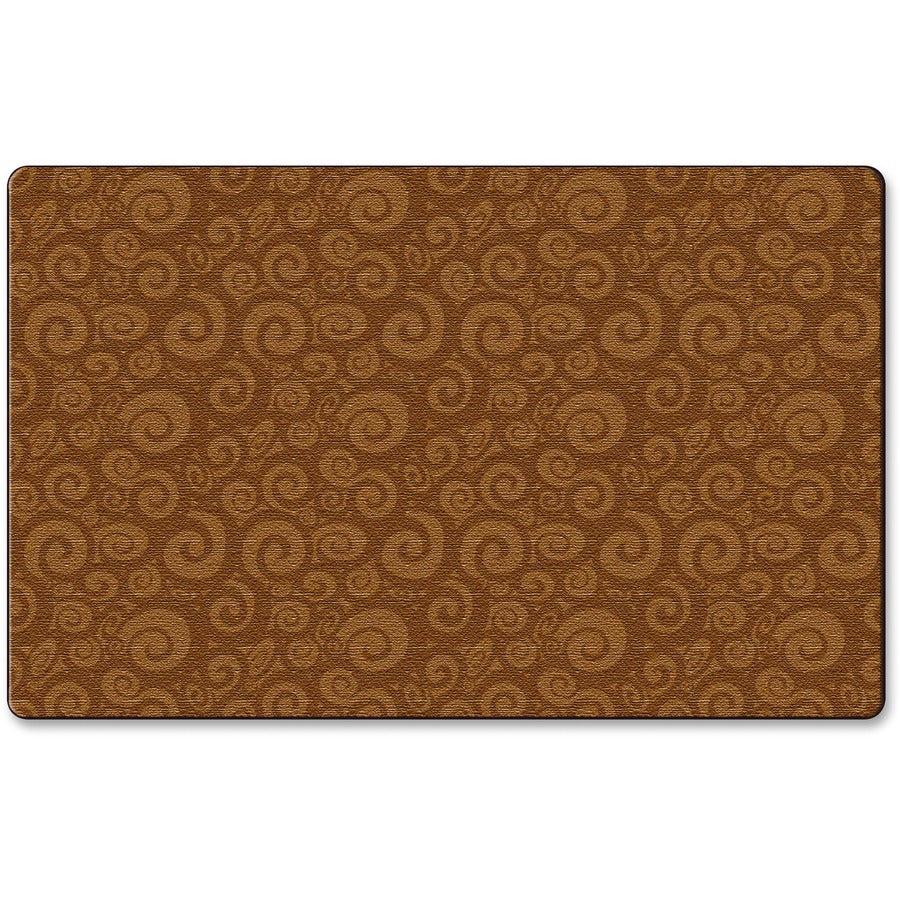 Flagship Carpets Solid Color Swirl Rug - 13.16 ft Length x 10.75 ft Width - Chocolate