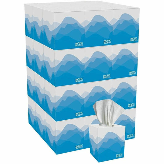 Pacific Blue Select Facial Tissue by GP Pro - Cube Box - 2 Ply - 7.65" Width x 8.85" Length - White - 100/Box - 36 / Carton