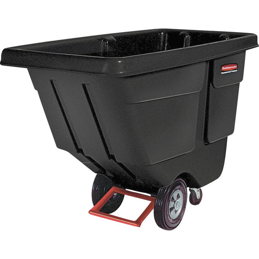 Rubbermaid Commercial 850lb Capacity Utility Tilt Truck - 850 lb Load Capacity - 33.50" Width x 72.20" Depth x 43.80" Height - Black - 1 Each