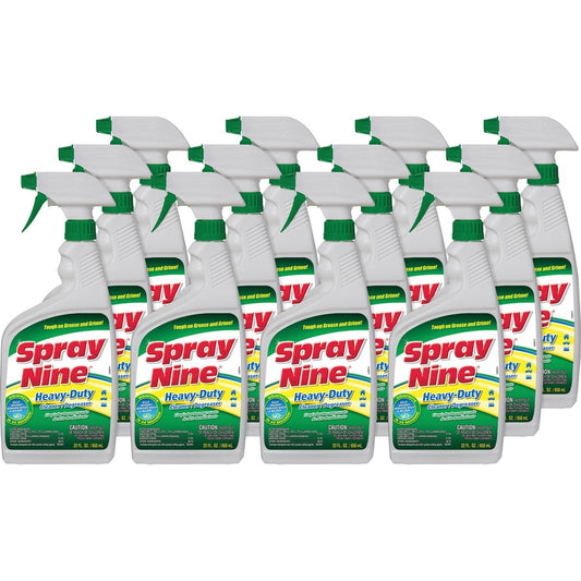 Spray Nine Heavy-Duty Cleaner/Degreaser w/Disinfectant - For Multi Surface, Multipurpose - Spray - 22 fl oz (0.7 quart) - Recommended For: Soil Remover, Bacteria Remover, Virus Remover, Germs Remover, Mold Remover, Mildew Remover, Grease Remover, Grime...