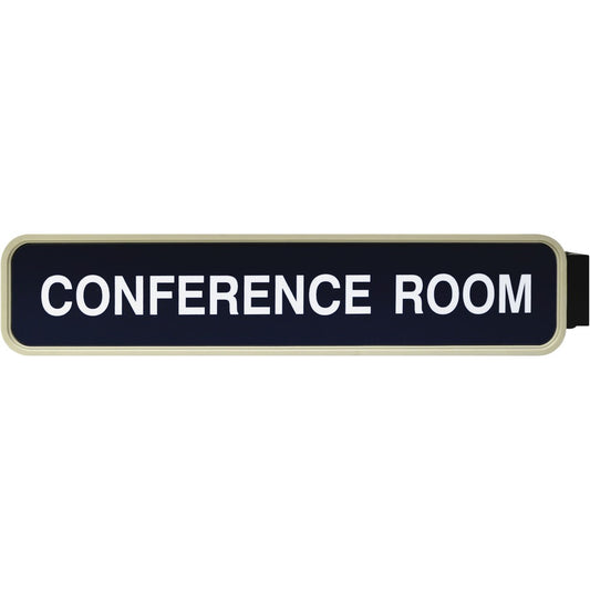 Xstamper Designer Double-sided Corridor Sign - 10" Holding Width x 2" Holding Height - Rectangular Shape - Double Sided - Rounded Corner - Plastic - Almond - 1 Each